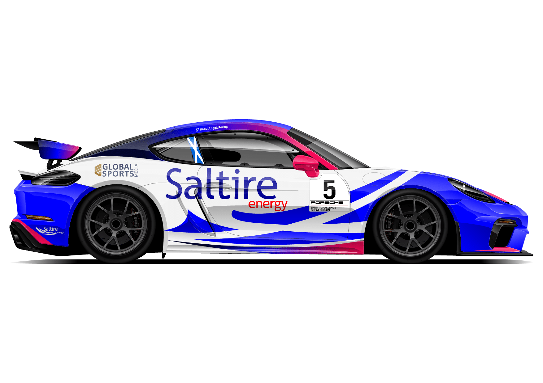 Saltire Energy sponsored Porsche Car for Katia Loggie, racing for Toro Verde GT